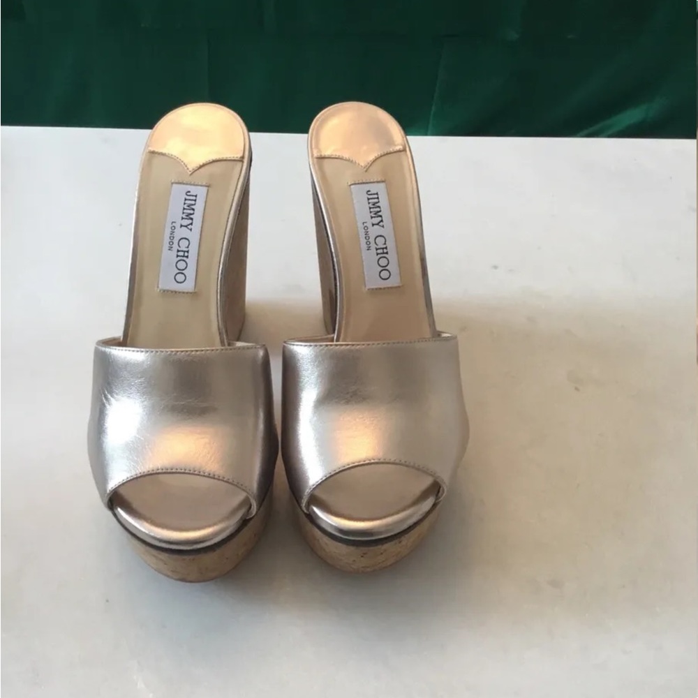 Jimmy Choo platform cork slides